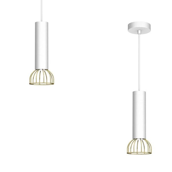 Lampa wisząca DANTE, MLP7254, biały/złoty, 1x8W LED GU10