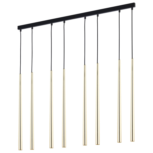 Nowoczesna lampa wisząca PIANO GOLD 8x G9 10W | złoty