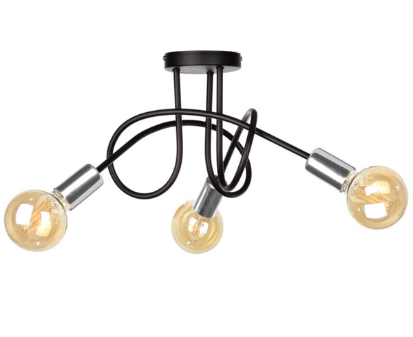 Lampa sufitowa 3xE27 RUMBA BLACK/SILVER