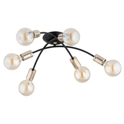 Lampa sufitowa ALFA SEDNA CZARNA & ZŁOTA 6xE27 52cm | 63299