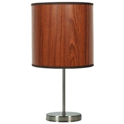 Lampa stołowa TIMBER 41-56750 satynowa + abażur z fakturą dębu 1x60W E27