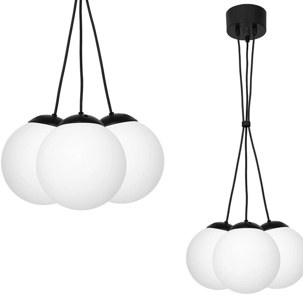 Nowoczesna lampa wisząca SUPEŁ LIMA BLACK 3xE14 MLP6523