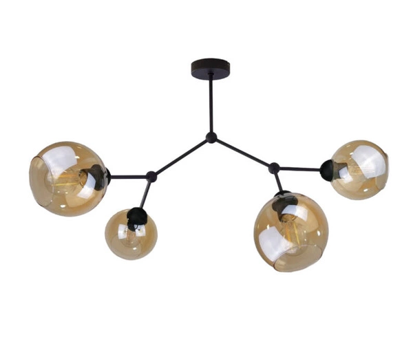 Lampa sufitowa 4xE27 ACRO BLACK/HONEY