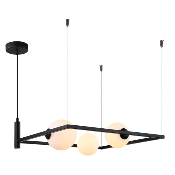 Lampa wisząca Gareth dł. 49cm 3xG9 | czarny/biały