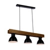 Lampa wisząca VARIO 33-73471 czarna/drewno 3x60W E27