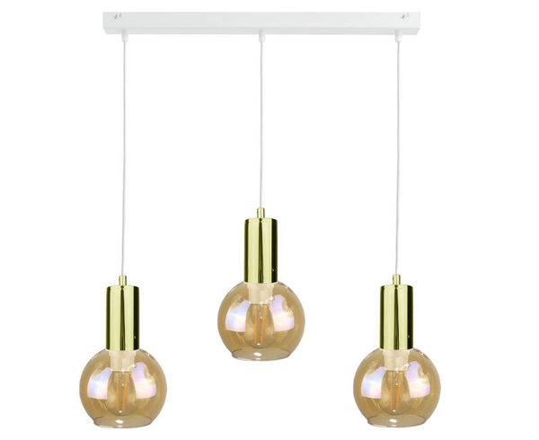 Lampa wisząca 3xE27 JANTAR WHITE/GOLD