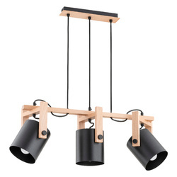 Designerska lampa wisząca TROIS 3x E27 wys. 70cm | czarny