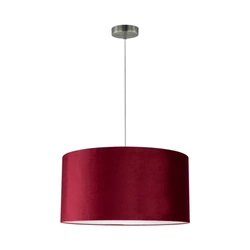 Lampa Wisząca Scarlett 1xE27 Max.60W Satynowy Metal/Przezroczysty Kabel PCV/Klosz Bordowy Aksamitny 3755027