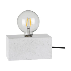 Mocna podwójna lampa stołowa 1xE27 maks. 25W biały beton/czarny kabel PVC 7370937