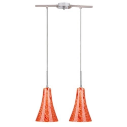 Lampa wisząca RUFI 32-14651 satyna nikiel/chrom/pomarańczowy 2x40W E14