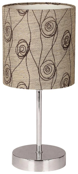 Lampa gabinetowa/stołowa/nocna EMILY 41-26729 chrom/abażur beżowy 1x40W E14