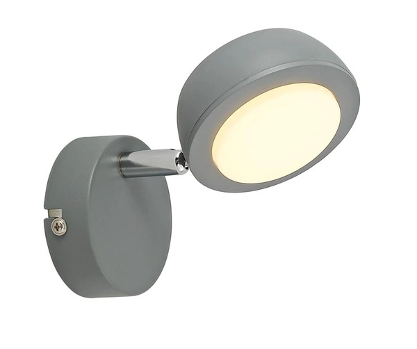 Kinkiet MILD 1x6W LED, szary/chrom, barwa ciepła 3000K, 91-66534