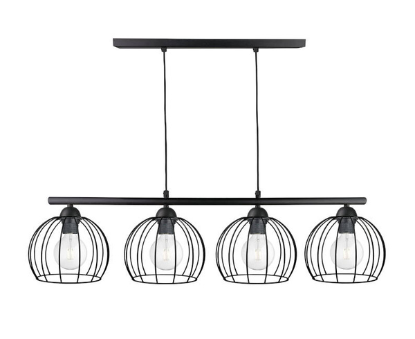 Lampa wisząca 4xE27 BACCA BLACK LONG