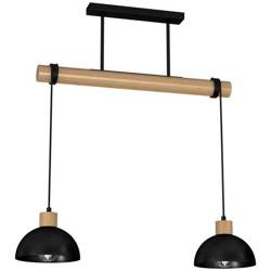 Lampa wisząca ERIK, MLP7225, czarny/drewno, 2x60W E27