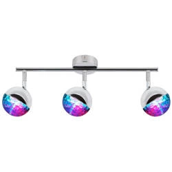 Lampa sufitowa PARTY listwa 3x3W LED RGB, główka okrągła 1E z przegubem KD SYSTEM, chrom, 93-67777