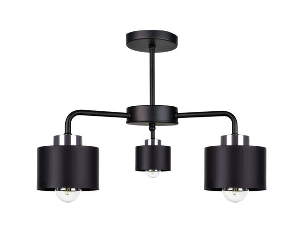 Lampa sufitowa 3xE27 SIMPLY BLACK/SILVER