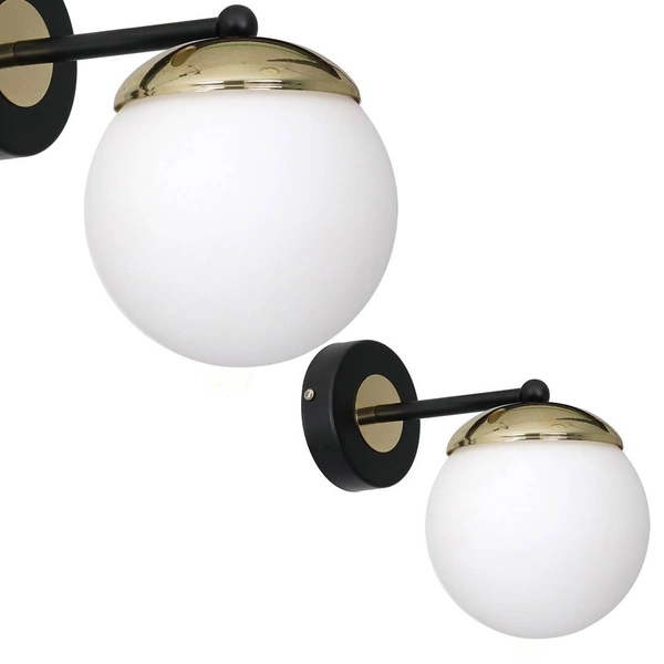 Nowoczesna lampa ścienna kinkiet SPARTA BLACK / GOLD MPL6512