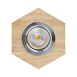 Vitar Wood Lampa Sufitowa Incl.1xLED GU10 6W Dąb Olejowany/Chrom