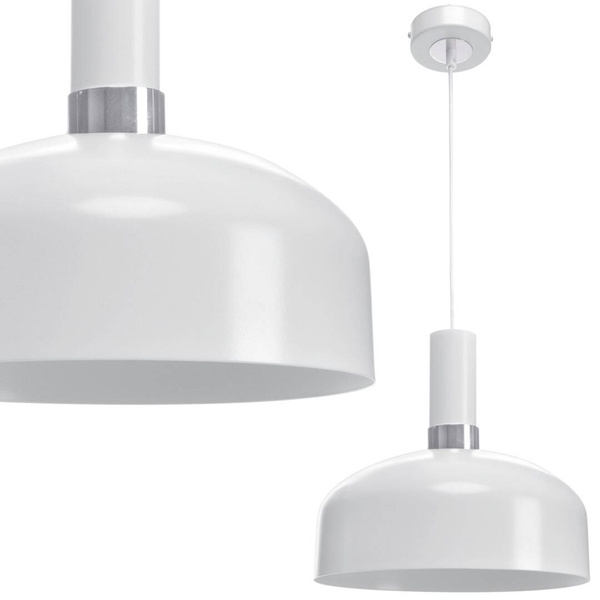 Nowoczesna lampa wisząca MALMO WHITE/CHROME 1xE27 MLP6202