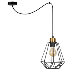 Lampa wisząca PRIMO, 31-06165, czarny/złoty, 1x60W E27