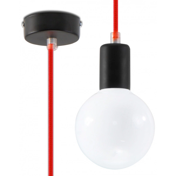 Lampa Wisząca EDISON SL.0155 czarny/czerwony 1xE27