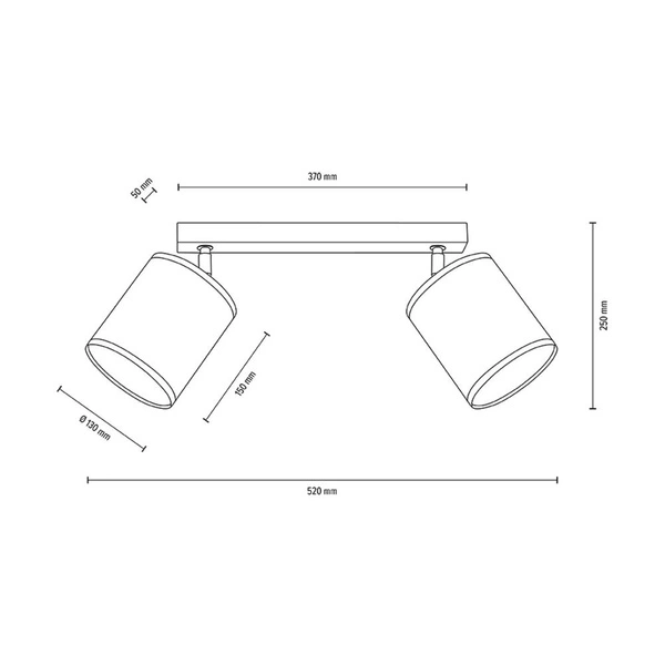 Ora Lampa Sufitowa 2xE27 Maks. 25W Czarny Metal/Złoty Metal/Złoty Klosz Tkaniny 96204022