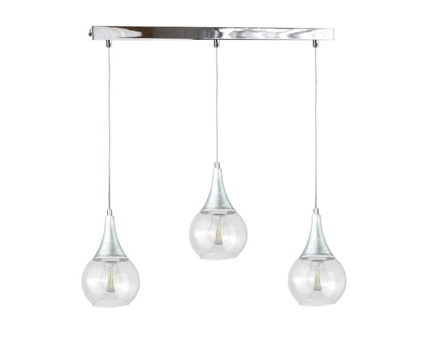 Lampa wisząca 3xE27 LACRIMA CLEAR SILVER