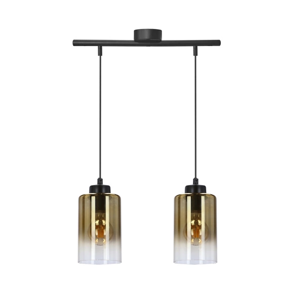 Lampa wisząca ASPRA, 32-16263, czarny/bursztynowy/transparentny, 2x60W E27