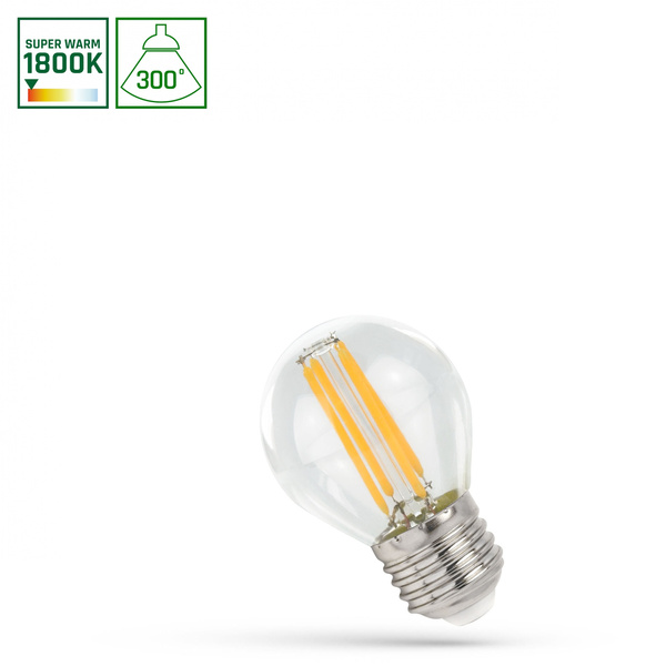 LED KULKA E-27 230V 4W COG 1800K CLEAR SPECTRUM