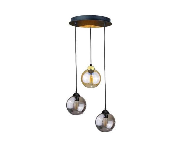 Lampa wisząca 3xE27 GRACJA LONG BLACK/GOLD II