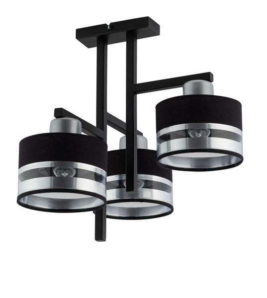 Nowoczesna lampa sufitowa PRO 3 PLAFON czarny/srebrny 32148