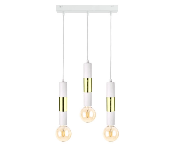 Lampa wisząca 3xE27 MAGNUM BULB WHITE/GOLD