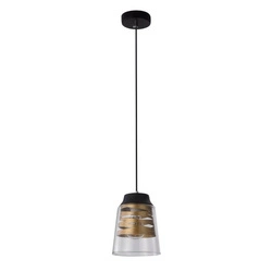 Lampa wisząca FRESNO, 31-78384, czarny/transparentny/złoty, 1x60W E27