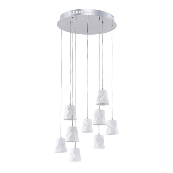 Lampa Wisząca Joelle 9xG4 Max.20W Chromowany Metal/Biała Ceramika