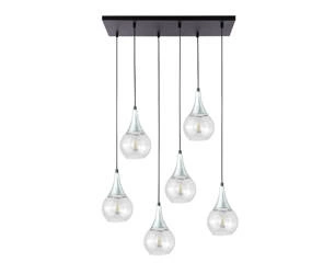 Lampa wisząca 6xE27 LACRIMA CLEAR BLACK/SILVER