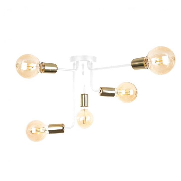 Lampa sufitowa 5xE27 NIXON WHITE/GOLD