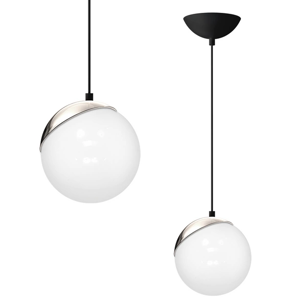 Lampa wisząca SFERA, MLP4673, czarny/chrom/biały, 1x40W E14