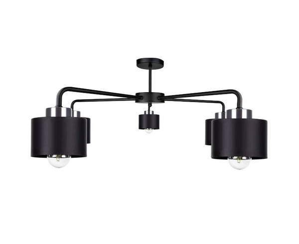 Lampa sufitowa 5xE27 SIMPLY BLACK/SILVER