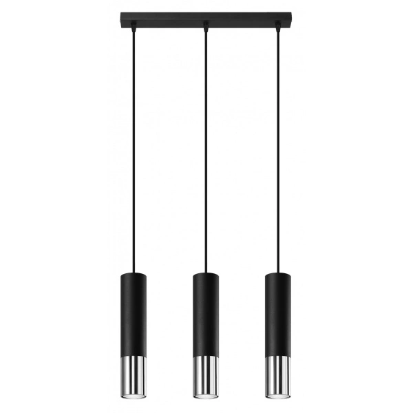 Lampa wisząca LOOPEZ 3L SL.0942 czarny/chrom 3xGU10