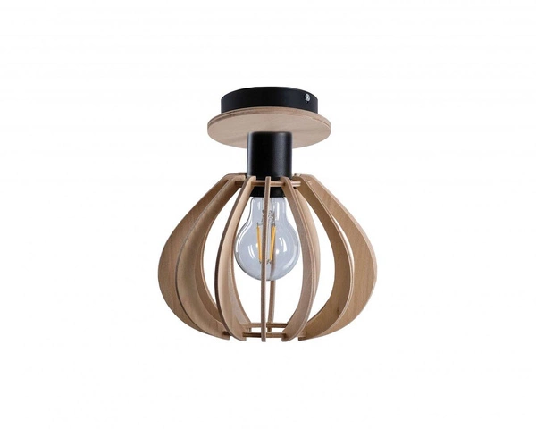 Lampa sufitowa 1xE27 NICOLETA NATURAL AND BLACK 820