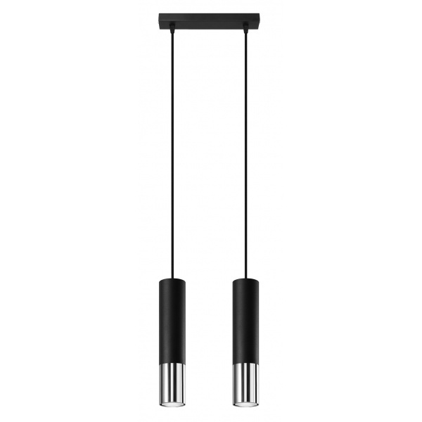 Lampa wisząca LOOPEZ 2 SL.0941 czarny/chrom 2xGU10