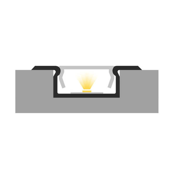 Profil LED P6-2 wpuszczany 200cm szer. 13mm | do osłonek C13 | srebrny