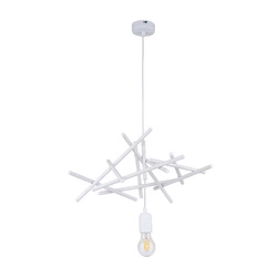 Lampa wisząca Glenn 1xE27 maks. 60W biały metal/biały kabel PVC