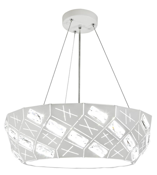 Lampa wisząca z kryształkami GLANCE 31-59154, 36 cm, biała, 4x40W G9