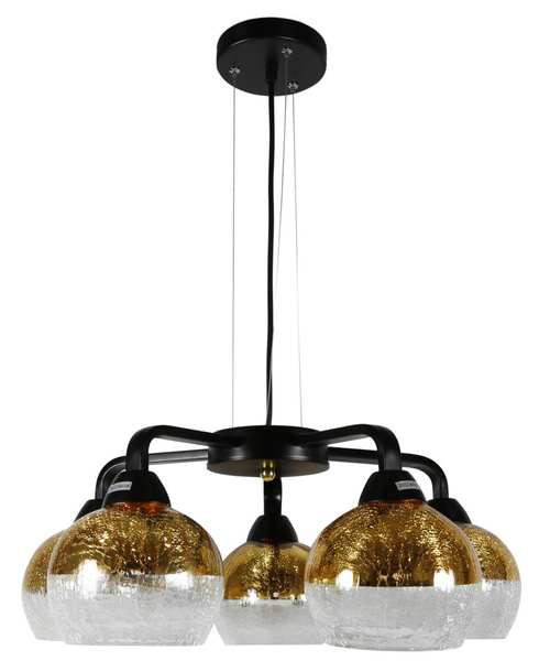 Lampa wisząca CROMINA 35-57266 czarno-złota 5x60W E27