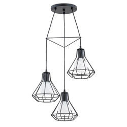 Loftowa lampa wisząca KORD 3x E27 wys. 90cm | czarny