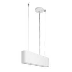 Lampa wisząca Illumina w zestawie 1xLED zintegrowany 1350lm 3000K 35W biały metal/przezroczysty kabel PVC/biały klosz z tkaniny 1932102