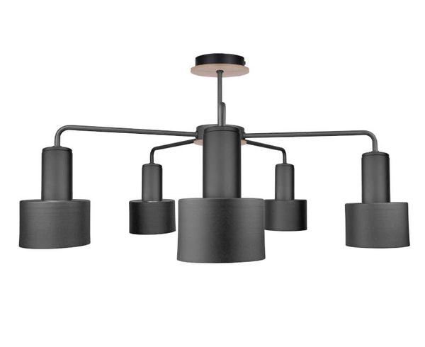 Lampa sufitowa 5xE27 LUCE BLACK/WOOD