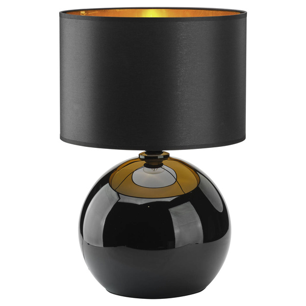 Lampa nocna do sypialni PALLA BLACK/GOLD śr. 36cm E27 | czarny złoty