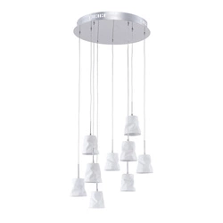 Lampa Wisząca Joelle 9xG4 Max.20W Chromowany Metal/Biała Ceramika